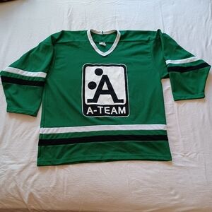 Y2K Crossbar A-Style "A-Team" Green Hockey Jersey Adult Size XL Marco Bruns